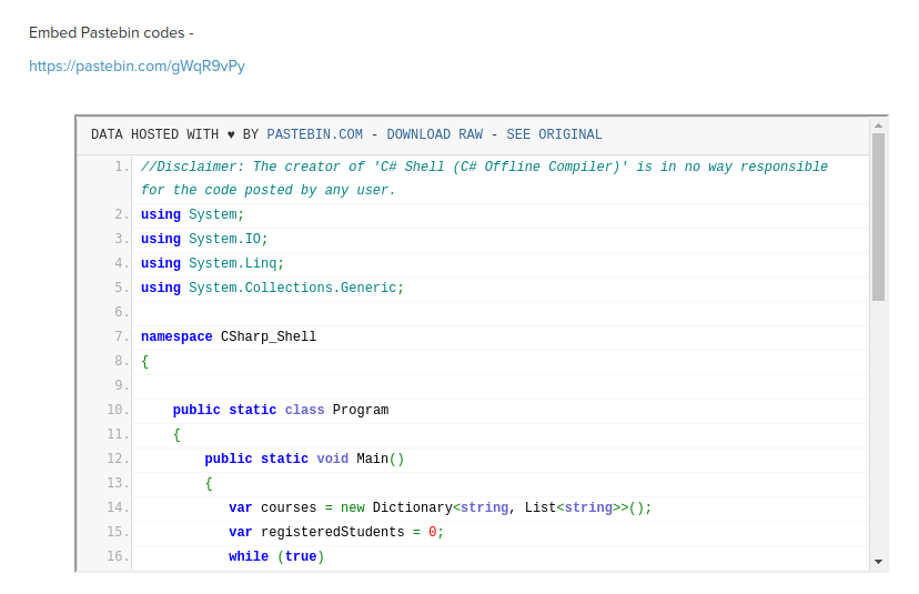 Integration setup